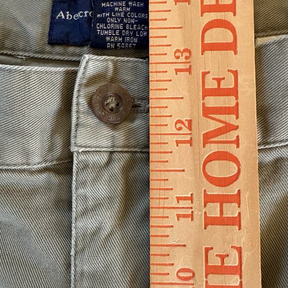 80s/90s Abercrombie & Fitch High Rise Olive Green Chino Pants 36x32 (35x31.5) - Picture 15 of 15